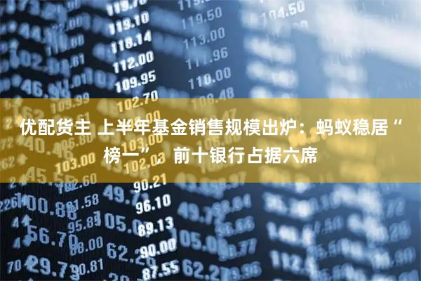 优配货主 上半年基金销售规模出炉：蚂蚁稳居“榜一”，前十银行占据六席