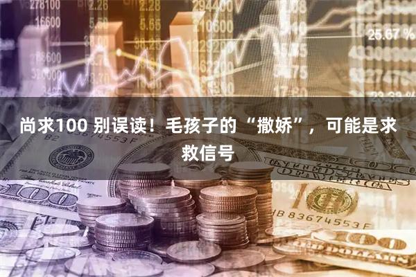 尚求100 别误读！毛孩子的 “撒娇”，可能是求救信号