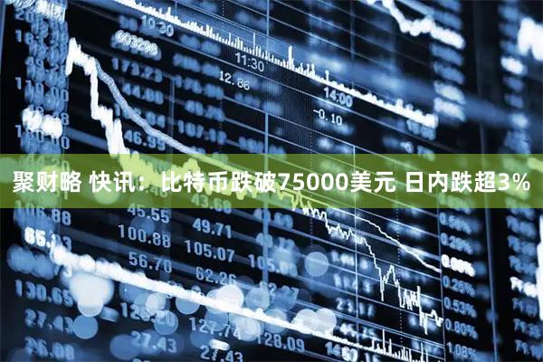 聚财略 快讯：比特币跌破75000美元 日内跌超3%